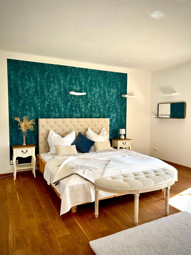 Schlafzimmer petrol
